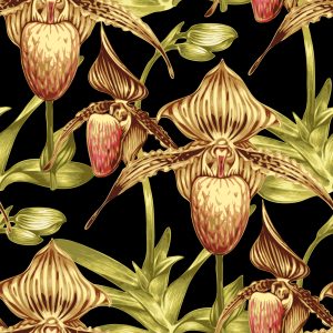 Papier Peint Fleurs Tropicales Avec Des Feuilles – Image 1