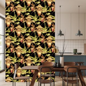 Papier Peint Fleurs Tropicales Avec Des Feuilles – Image 4