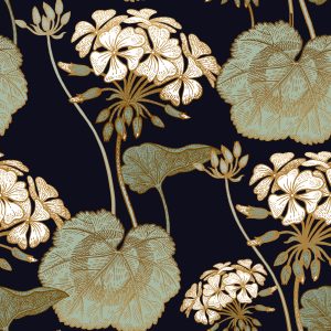 Papier Peint Pélargonium Avec Feuilles – Image 1
