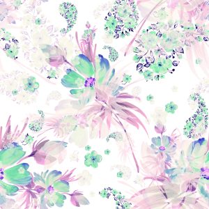 Papier Peint Fleurs, Plantes, Feuilles Pastel – Image 1