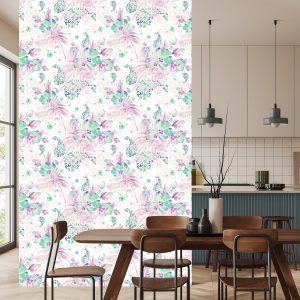 Papier Peint Fleurs, Plantes, Feuilles Pastel – Image 4