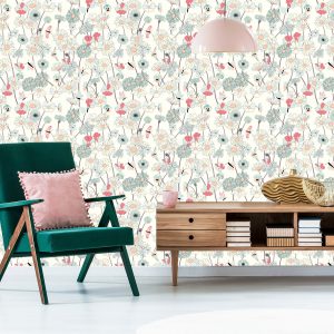 Papier Peint Fleurs Sauvages Avec Des Papillons – Image 6