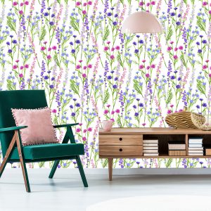 Papier Peint Pour La Salle À Manger Fleurs Printanières De Plantes Sauvages – Image 6