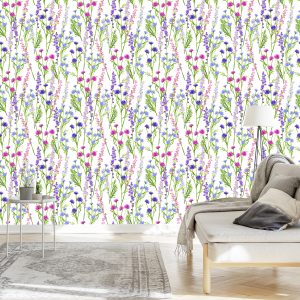 Papier Peint Pour La Salle À Manger Fleurs Printanières De Plantes Sauvages – Image 3