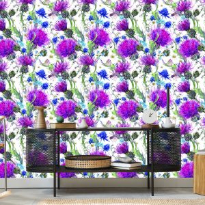 Papier Peint Pour Salle À Manger, Fleurs, Plantes, Feuilles, Libellule, Prairie – Image 5