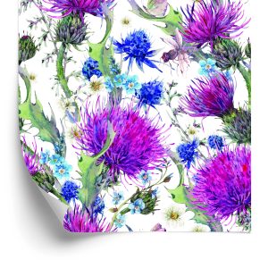 Papier Peint Pour Salle À Manger, Fleurs, Plantes, Feuilles, Libellule, Prairie – Image 2