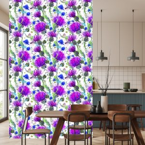 Papier Peint Pour Salle À Manger, Fleurs, Plantes, Feuilles, Libellule, Prairie – Image 4