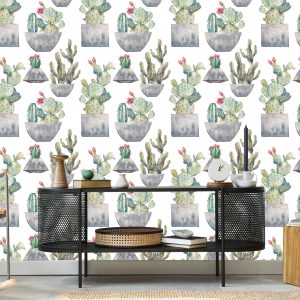 Papier Peint Cactus Avec Des Fleurs – Image 5