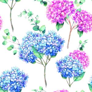 Papier Peint Hortensia À L'eucalyptus – Image 1