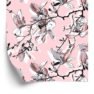 Papier Peint Fleurs De Magnolia Pastel – Image 2