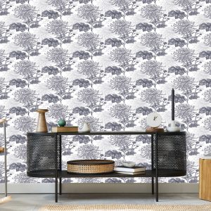 Papier Peint Chrysanthèmes Noirs Et Blancs – Image 5