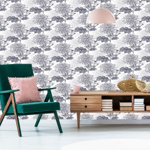 Papier Peint Chrysanthèmes Noirs Et Blancs – Image 6