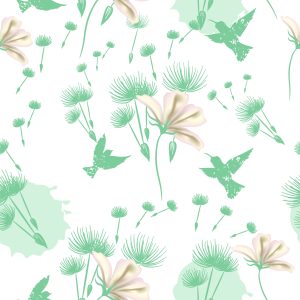 Papier Peint Oiseaux Et Fleurs De Pissenlit – Image 1
