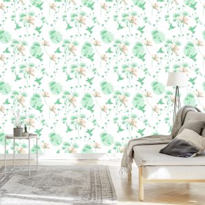 Papier Peint Oiseaux Et Fleurs De Pissenlit – Image 3