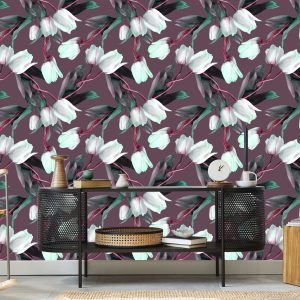 Papier Peint Tulipes Aux Tiges Rouges – Image 5