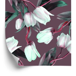 Papier Peint Tulipes Aux Tiges Rouges – Image 2