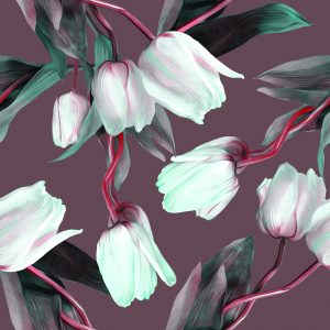 Papier Peint Tulipes Aux Tiges Rouges – Image 1
