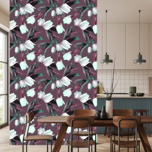Papier Peint Tulipes Aux Tiges Rouges – Image 4