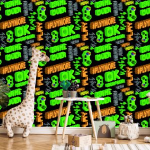 Papier Peint Motif 3D De Lettrage Coloré Pixélisé Jeune – Image 5