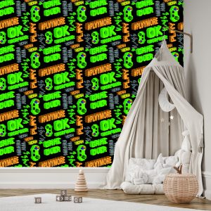 Papier Peint Motif 3D De Lettrage Coloré Pixélisé Jeune – Image 3