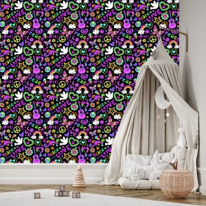 Papier Peint Motifs De Fille Colorés – Image 3