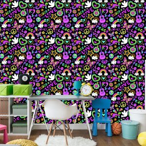 Papier Peint Motifs De Fille Colorés – Image 4