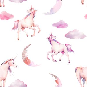 Papier Peint Licornes Dans Les Nuages – Image 1