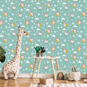 Papier Peint Licornes Et Flocons De Neige – Image 5