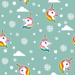 Papier Peint Licornes Et Flocons De Neige – Image 1