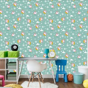 Papier Peint Licornes Et Flocons De Neige – Image 4