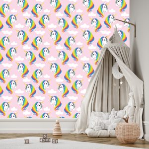 Papier Peint Licornes Arc-En-Ciel – Image 3