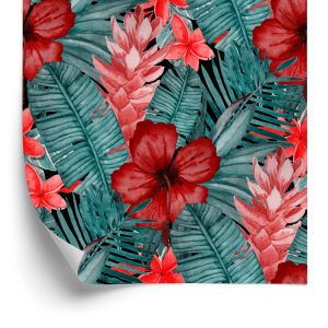 Papier Peint Fleurs Et Feuilles Exotiques – Image 2