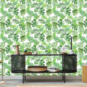 Papier Peint Feuilles Tropicales Peintes À L'aquarelle – Image 5