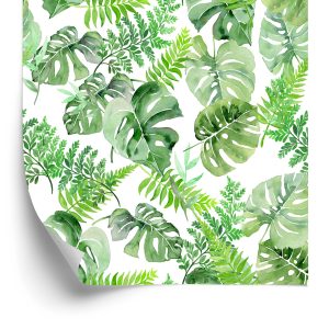 Papier Peint Feuilles Tropicales Peintes À L'aquarelle – Image 2