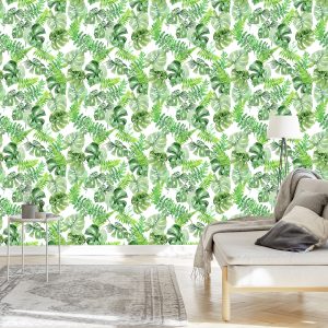 Papier Peint Feuilles Tropicales Peintes À L'aquarelle – Image 3