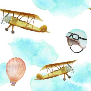 Papier Peint Avions Et Ballons – Image 1