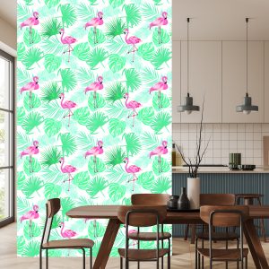 Papier Peint Feuilles De Flamants Roses Tropicaux – Image 4