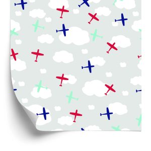 Papier Peint Avions Colorés Parmi Les Nuages – Image 2