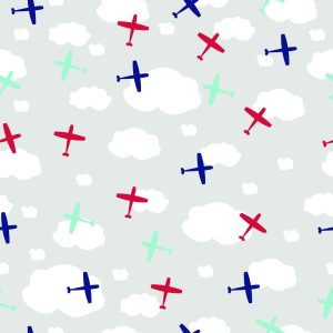 Papier Peint Avions Colorés Parmi Les Nuages – Image 1