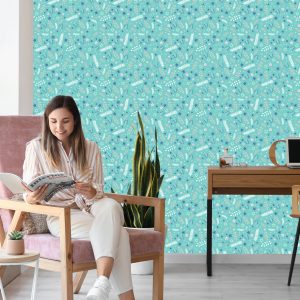 Papier Peint Feuilles Et Fleurs Colorées – Image 7