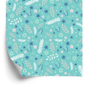Papier Peint Feuilles Et Fleurs Colorées – Image 2