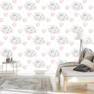Papier Peint Ours Polaires Parmi Les Fleurs – Image 3