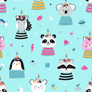 Papier Peint Animaux Colorés Comme Dans Un Conte De Fées – Image 1