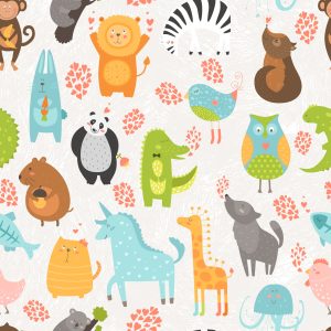 Papier Peint Animaux Colorés Comme Des Dessins Animés – Image 1