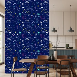 Papier Peint Bébés Animaux Parmi Les Arbres Et Les Nuages – Image 4