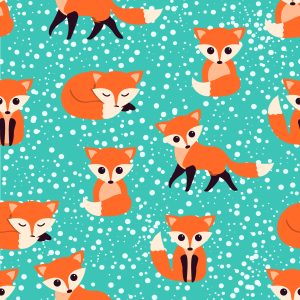 Papier Peint Renards Sur Le Fond De Points – Image 1