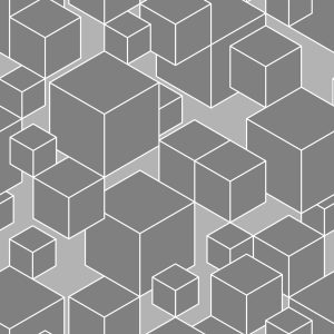 Papier Peint Géométrique - Cubes Gris – Image 1