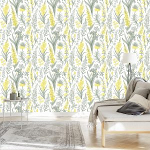 Papier Peint Belles Fleurs Dans Un Style Vintage – Image 3