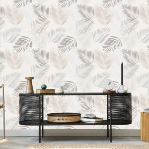 Papier Peint Feuilles Grises Boho – Image 5