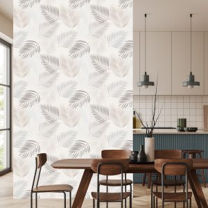 Papier Peint Feuilles Grises Boho – Image 4